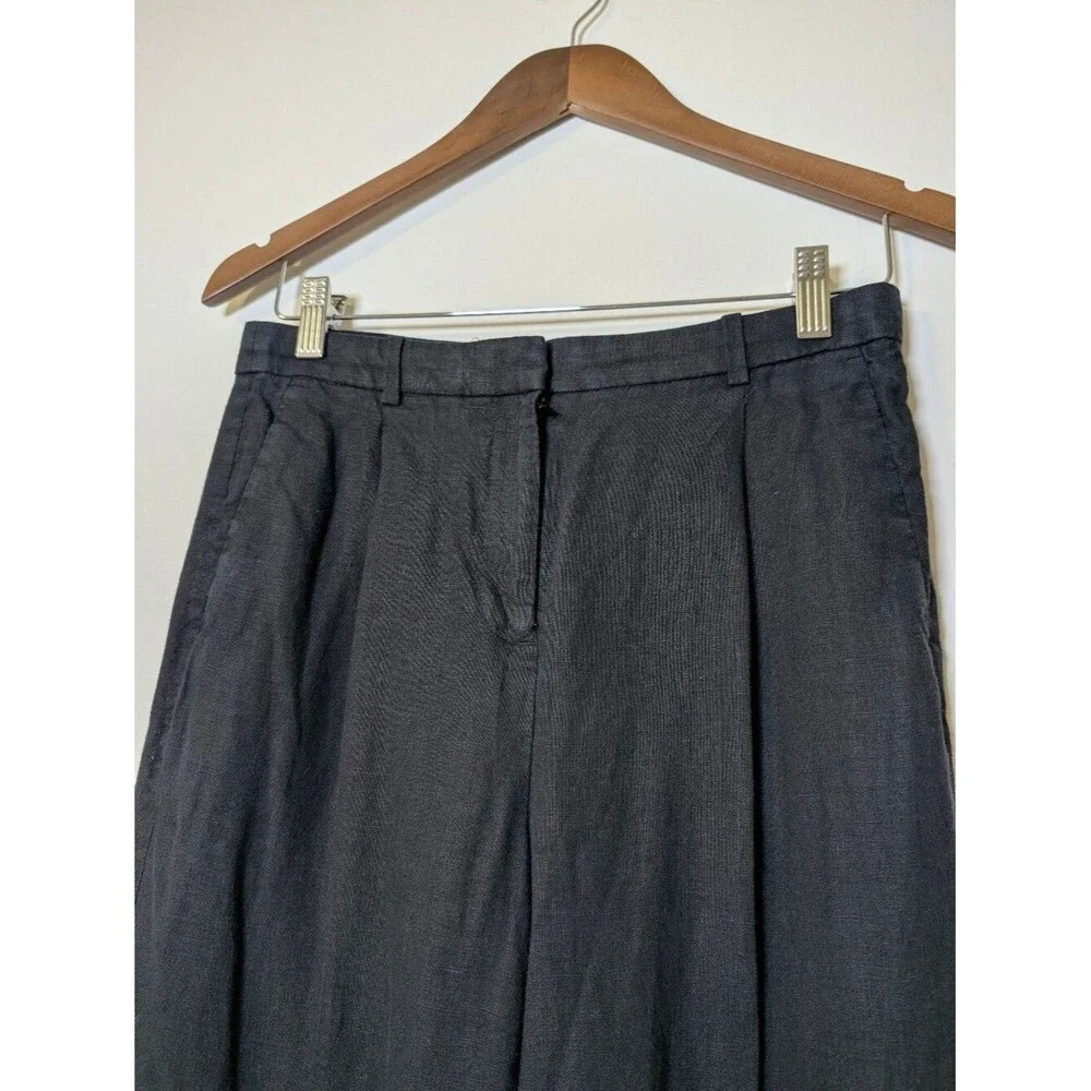 J.Crew 100% Linen Cropped Essential Wide Leg Pants 6P Minimalist Coastal Summer
